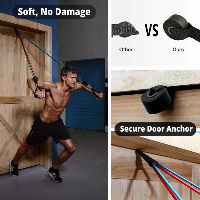Fitness Resistance Bands Kit For Strength, Weight Loss & Home Training (11 Piece)