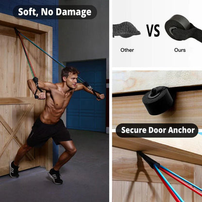 Fitness Resistance Bands Kit For Strength, Weight Loss & Home Training (11 Piece)