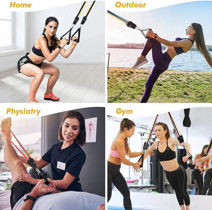 Fitness Resistance Bands Kit For Strength, Weight Loss & Home Training (11 Piece)